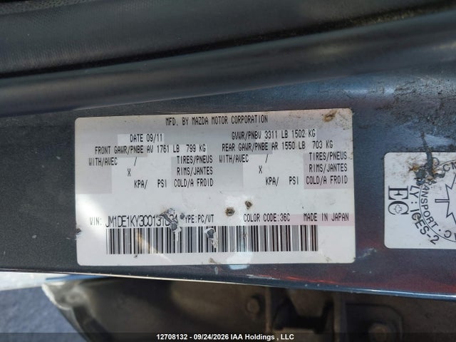 Aukcja sprzedaży 2012 Mazda Mazda2 Gx, vin: JM1DE1KY3C0131634, numer aukcji: 12708132