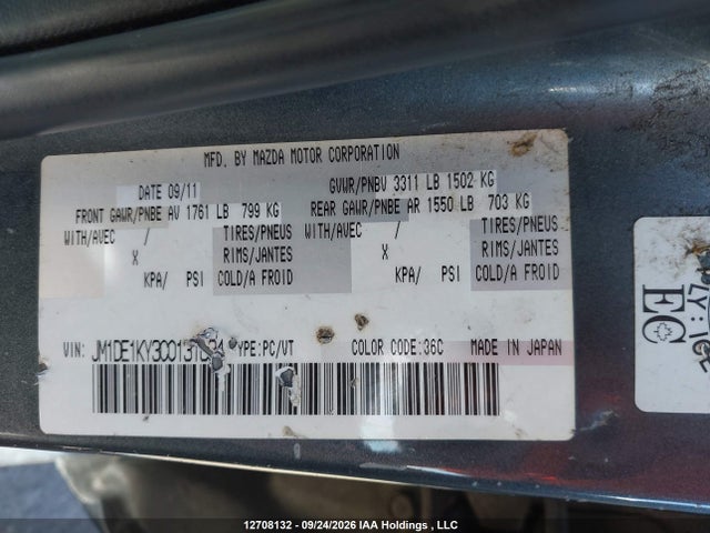 Aukcja sprzedaży 2012 Mazda Mazda2 Gx, vin: JM1DE1KY3C0131634, numer aukcji: 12708132