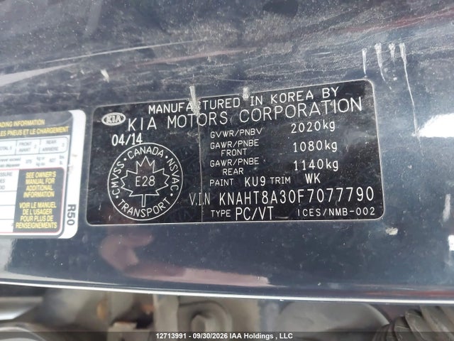 KNAHT8A30F7077790 KIA Rondo Lx/lx Value/lx Value W/3rd Row/lx Winter Edition/lx Winter Edition W/3rd Row