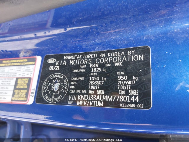 KNDJ33AU4M7780144 KIA SOUL EX
