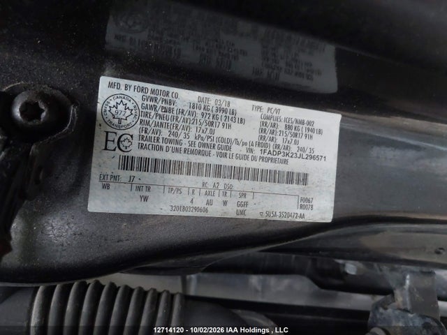 Продаж на аукціоні авто 2018 Ford Focus Se, vin: 1FADP3K23JL296571, номер лоту: 12714120