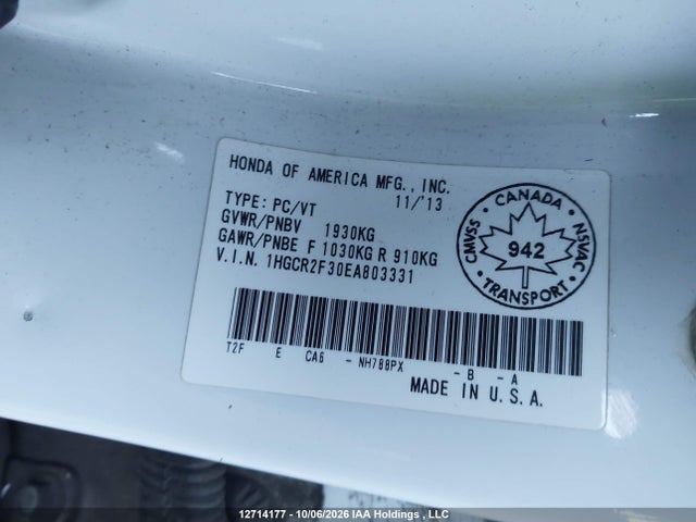 Honda Accord 2014 1HGCR2F30EA803331 Image 9