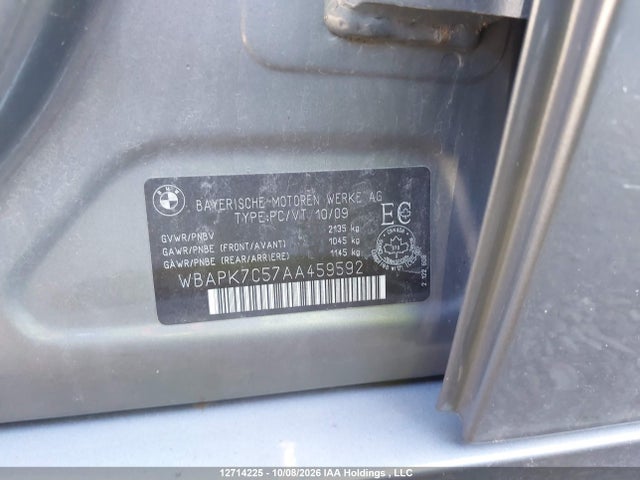2010 Bmw 328 Xi მანქანა იყიდება აუქციონზე, vin: WBAPK7C57AA459592, აუქციონის ნომერი: 12714225