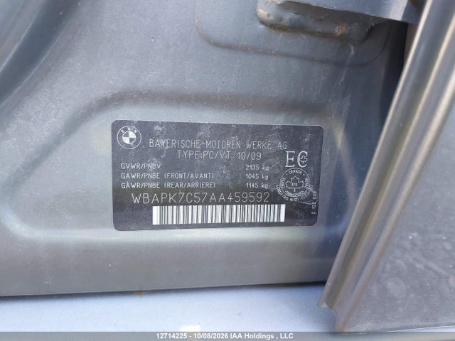 2010 Bmw 328 Xi მანქანა იყიდება აუქციონზე, vin: WBAPK7C57AA459592, აუქციონის ნომერი: 12714225
