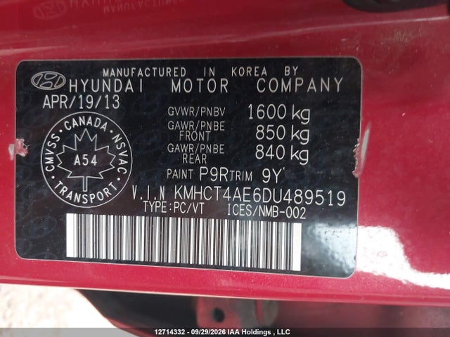 Продажа на аукционе авто 2013 Hyundai Accent, vin: KMHCT4AE6DU489519, номер лота: 12714332