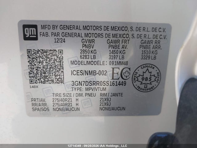 Aukcja sprzedaży 2025 Chevrolet Equinox Rs, vin: 3GN7DSRR0SS161449, numer aukcji: 12714349