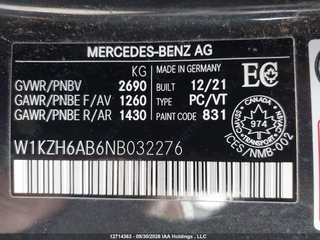 Продажа на аукционе авто 2022 Mercedes-benz E 450 4m All Terrain, vin: W1KZH6AB6NB032276, номер лота: 12714363