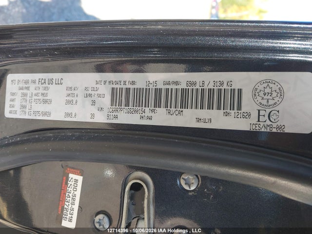 RAM 1500 Limited 2016 1C6RR7PT1GS200154 Image 9
