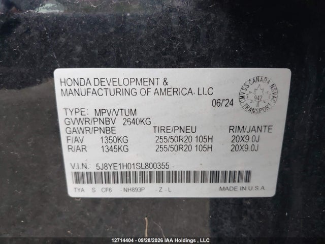 Aukcja sprzedaży 2025 Acura Mdx A-spec, vin: 5J8YE1H01SL800355, numer aukcji: 12714404