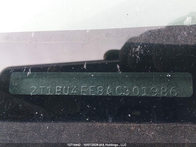 Продажа на аукционе авто 2010 Toyota Corolla Ce, vin: 2T1BU4EE8AC301986, номер лота: 12714442