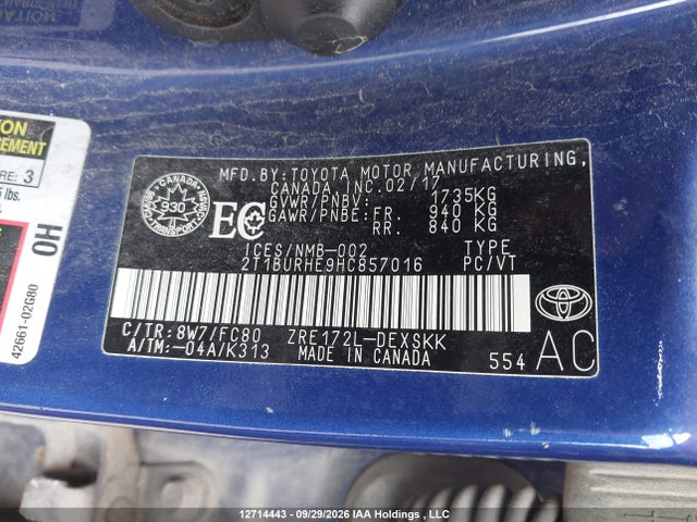Toyota COROLLA SE 2017 2T1BURHE9HC857016 Image 19