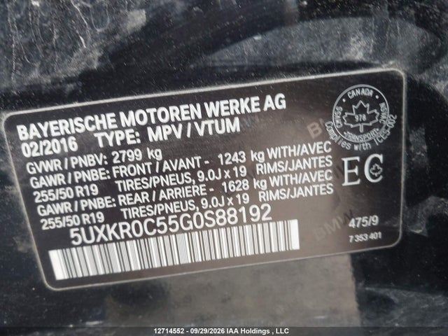 5UXKR0C55G0S88192 BMW X5 Xdrive35i