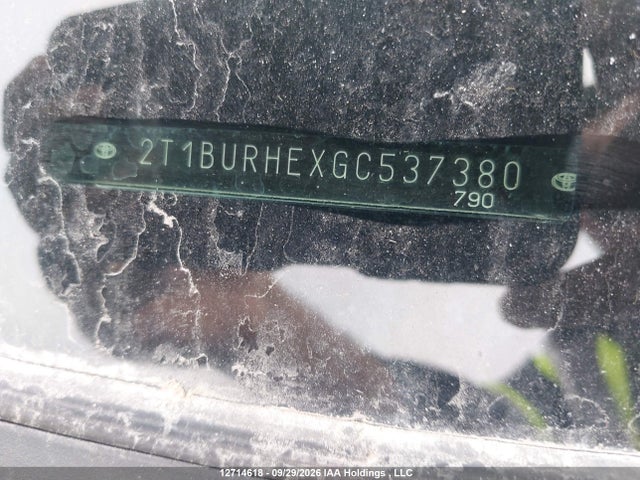 Aukcja sprzedaży 2016 Toyota Corolla S, vin: 2T1BURHEXGC537380, numer aukcji: 12714618