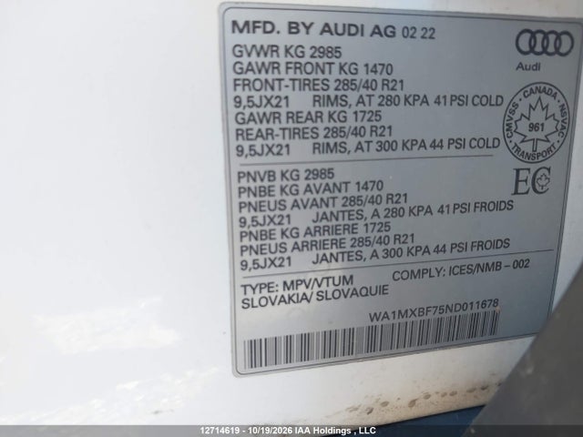 Audi Q7 55 Progressiv 2022 WA1MXBF75ND011678 Image 9