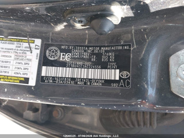 Aukcja sprzedaży 2010 Toyota Corolla Ce, vin: 2T1BU4EE3AC224556, numer aukcji: 12648325