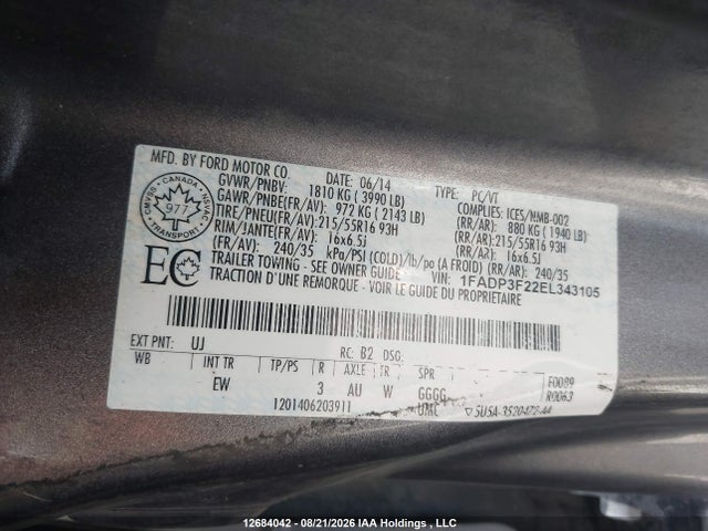 Продаж на аукціоні авто 2014 Ford Focus Se, vin: 1FADP3F22EL343105, номер лоту: 12684042