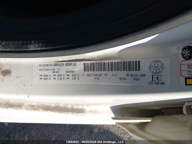 12692622 :رقم المزاد ، 1B3BD1FG7BN519027 vin ، 2011 Dodge Avenger Sxt مزاد بيع
