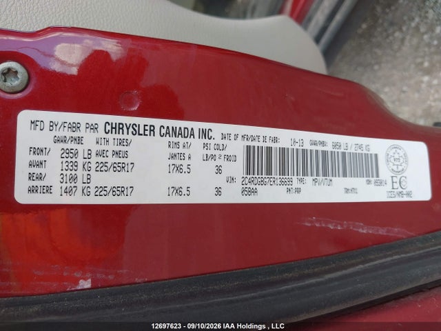 Продажа на аукционе авто 2014 Dodge Grand Caravan Se/sxt, vin: 2C4RDGBG7ER136699, номер лота: 12697623