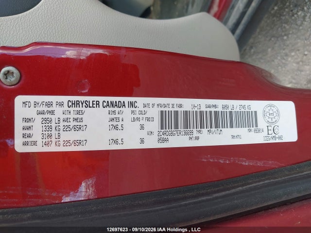 Продажа на аукционе авто 2014 Dodge Grand Caravan Se/sxt, vin: 2C4RDGBG7ER136699, номер лота: 12697623