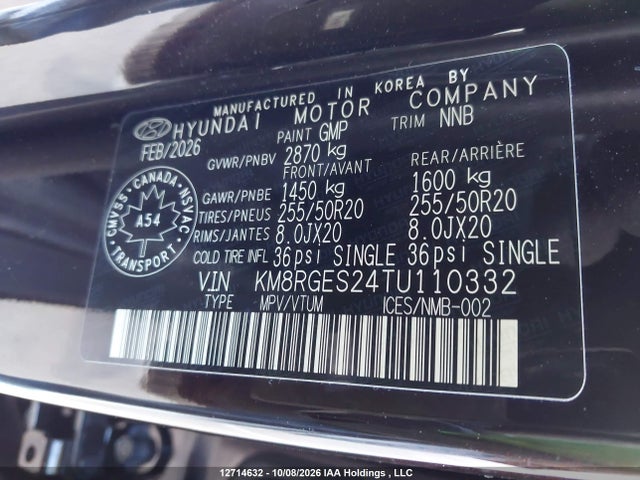 Hyundai Palisade Sel Convenience 2026 KM8RGES24TU110332 Image 9