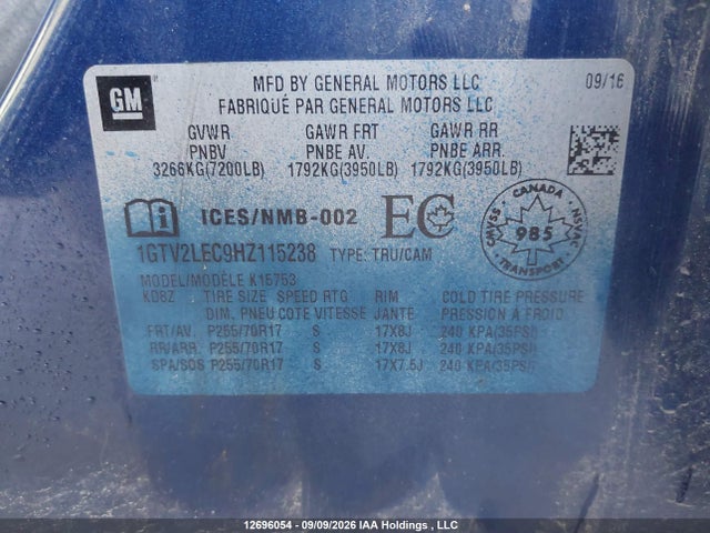 GMC SIERRA 1500 2017 1GTV2LEC9HZ115238 Image 20