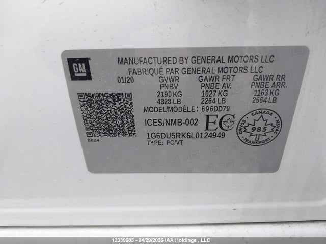 Продаж на аукціоні авто 2020 Cadillac Ct5 Sport, vin: 1G6DU5RK6L0124949, номер лоту: 12339685