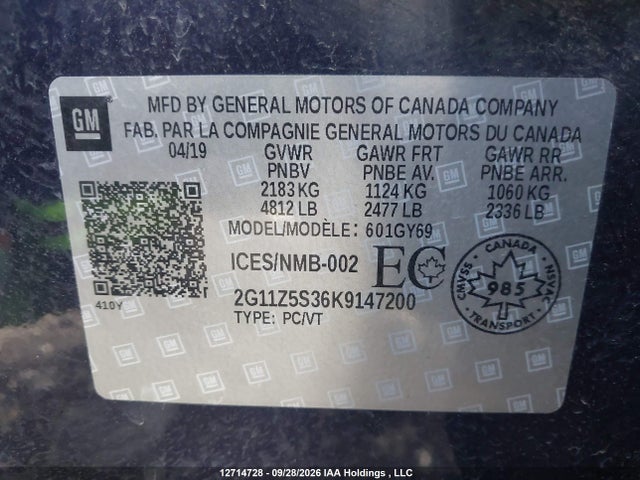 Chevrolet IMPALA LT 2019 2G11Z5S36K9147200 Image 9