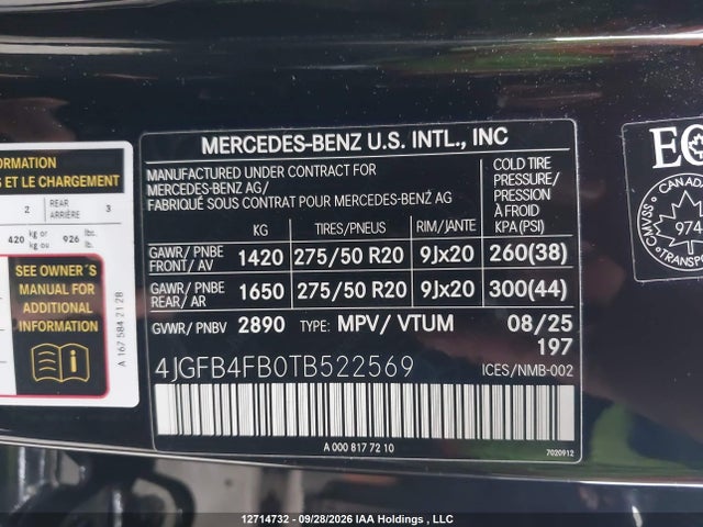 2026 Mercedes-benz Gle 350 4matic მანქანა იყიდება აუქციონზე, vin: 4JGFB4FB0TB522569, აუქციონის ნომერი: 12714732