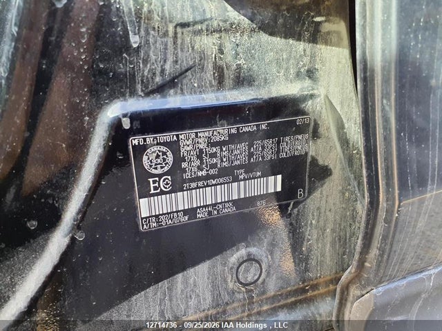 Aukcja sprzedaży 2013 Toyota Rav4 Le, vin: 2T3BFREV1DW006553, numer aukcji: 12714736