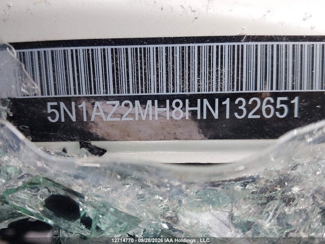 12714770 :رقم المزاد ، 5N1AZ2MH8HN132651 vin ، 2017 Nissan Murano S/sl/sv/platinum مزاد بيع