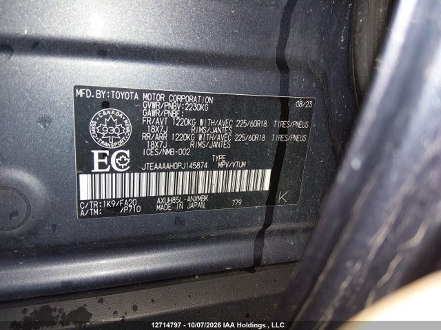 Toyota Venza 2023 JTEAAAAH0PJ145874 Image 19