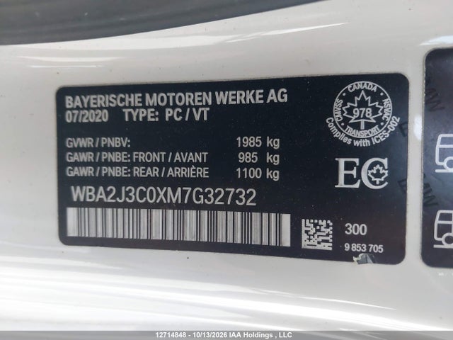 WBA2J3C0XM7G32732 BMW 230i Xdrive