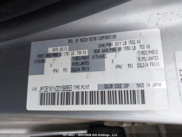 Продаж на аукціоні авто 2013 Mazda Mazda2 Sport, vin: JM1DE1KYXD0168553, номер лоту: 12714921