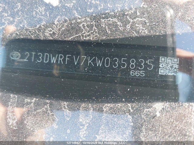 Aukcja sprzedaży 2019 Toyota Rav4 Limited, vin: 2T3DWRFV7KW035835, numer aukcji: 12714942