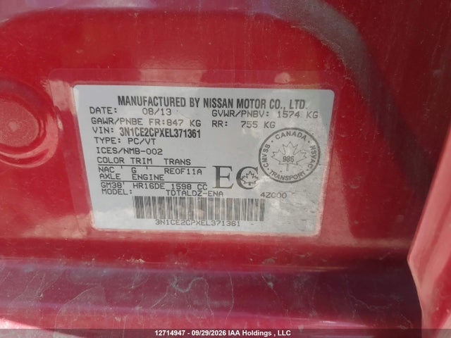 Nissan VERSA NOTE 2014 3N1CE2CPXEL371361 Image 18