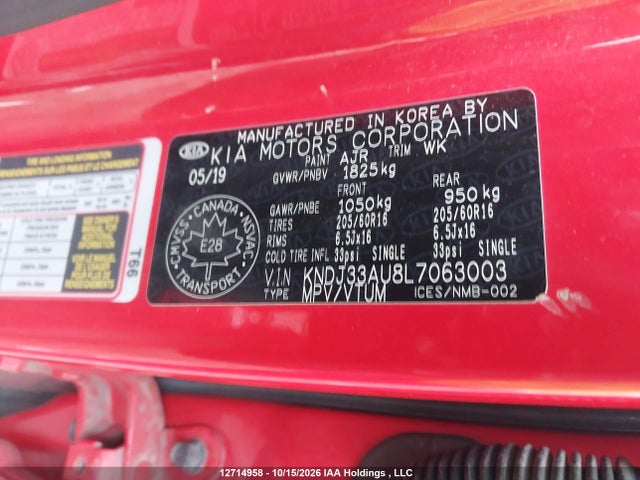 Aukcja sprzedaży 2020 Kia Soul Ex, vin: KNDJ33AU8L7063003, numer aukcji: 12714958
