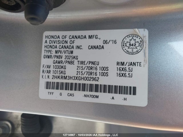 Honda CR-V LX 2016 2HKRM3H3XGH002962 Image 9