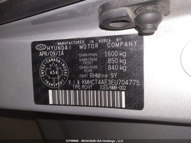 Продажа на аукционе авто 2014 Hyundai Accent Gl, vin: KMHCT4AE3EU704775, номер лота: 12709968