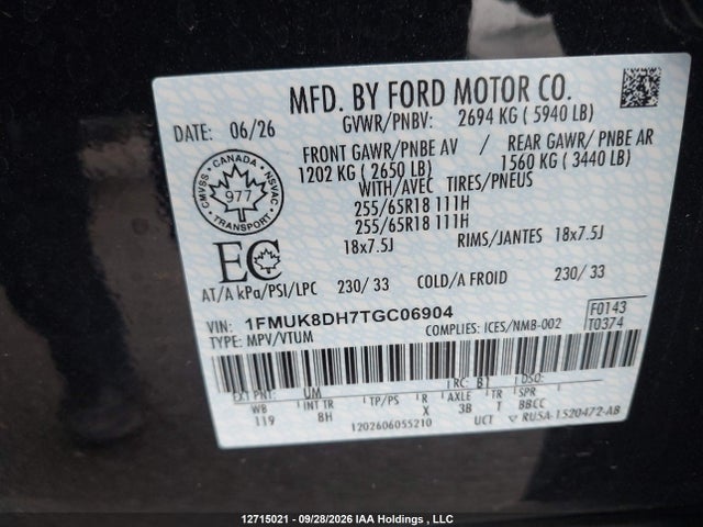 Ford Explorer Active 2026 1FMUK8DH7TGC06904 Image 19