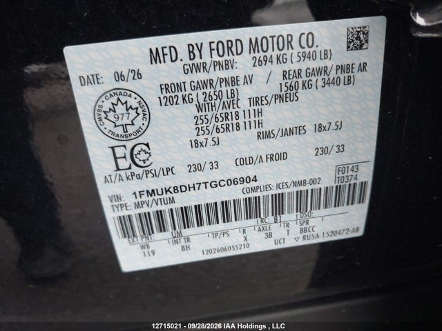 Ford Explorer Active 2026 1FMUK8DH7TGC06904 Image 9