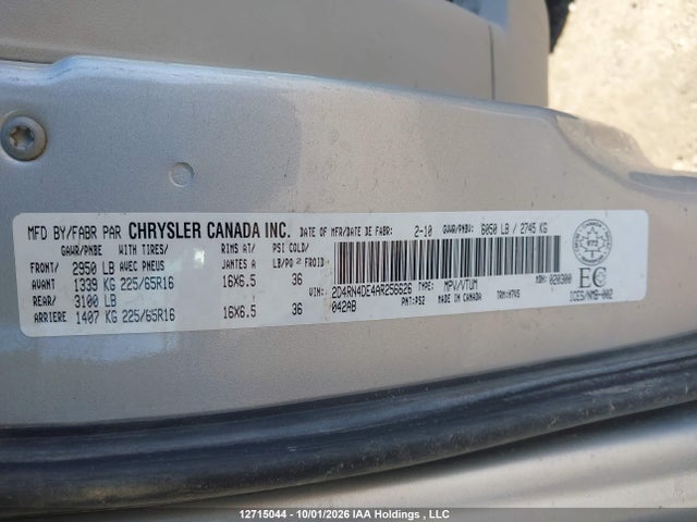 12715044 :رقم المزاد ، 2D4RN4DE4AR256626 vin ، 2010 Dodge Grand Caravan Se مزاد بيع