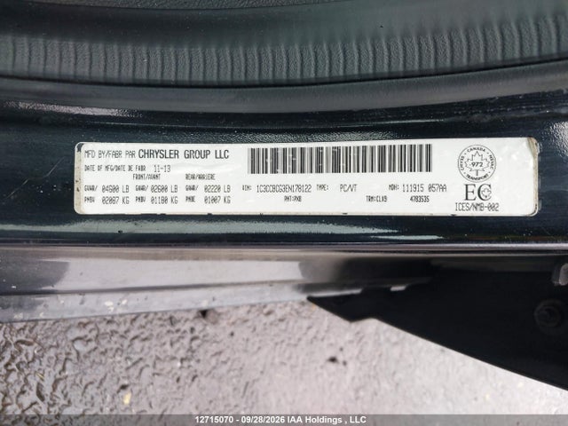 12715070 :رقم المزاد ، 1C3CCBCG3EN178122 vin ، 2014 Chrysler 200 مزاد بيع