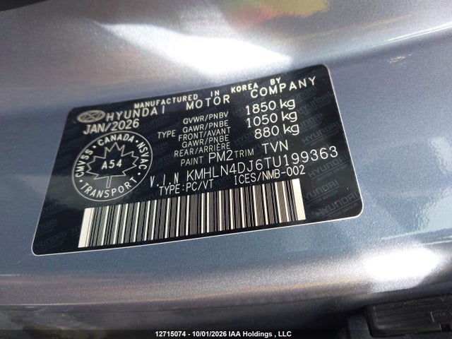Продажа на аукционе авто 2026 Hyundai Elantra Luxury With Two-tone Interior Hybrid, vin: KMHLN4DJ6TU199363, номер лота: 12715074