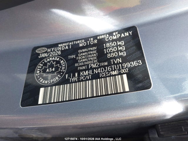 Продажа на аукционе авто 2026 Hyundai Elantra Luxury With Two-tone Interior Hybrid, vin: KMHLN4DJ6TU199363, номер лота: 12715074