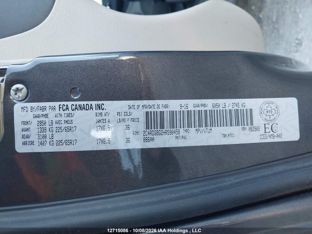 Dodge Grand Caravan Cvp/sxt 2017 2C4RDGBG2HR590458 Image 17