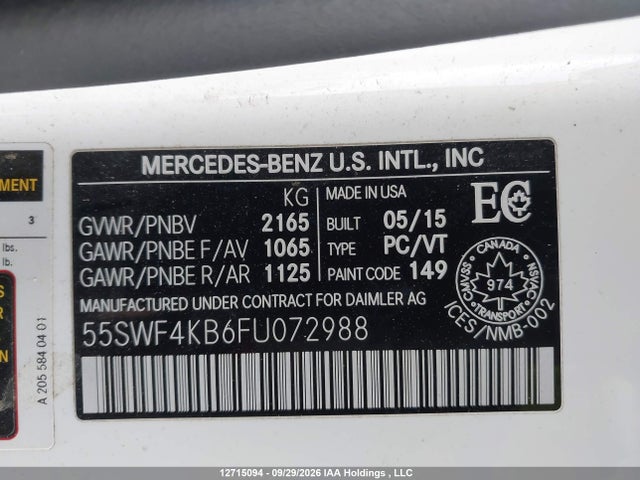 55SWF4KB6FU072988 Mercedes-Benz C 300 4matic