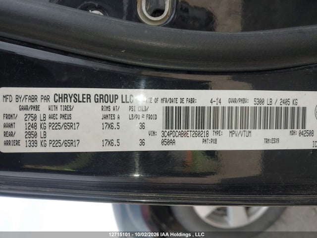 Dodge Journey Cvp/se Plus 2014 3C4PDCAB0ET260218 Image 9