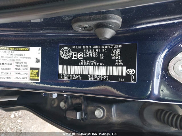 5YFBPRBE7LP011945 Toyota Corolla