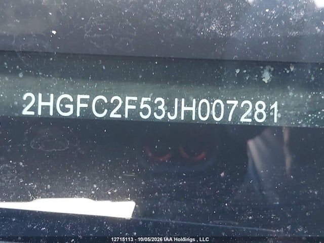 12715113 :رقم المزاد ، 2HGFC2F53JH007281 vin ، 2018 Honda Civic Lx مزاد بيع