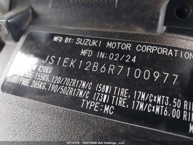 JS1EK12B6R7100977 Suzuki Gsx1000 Gt/gt+